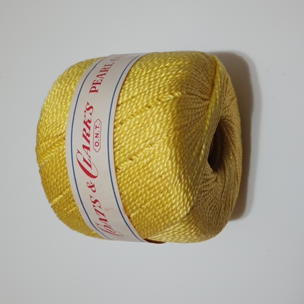 3/$15 VTG Coats & Clark's Pearl Cotton Boilfast Thread Size 5 Yellow